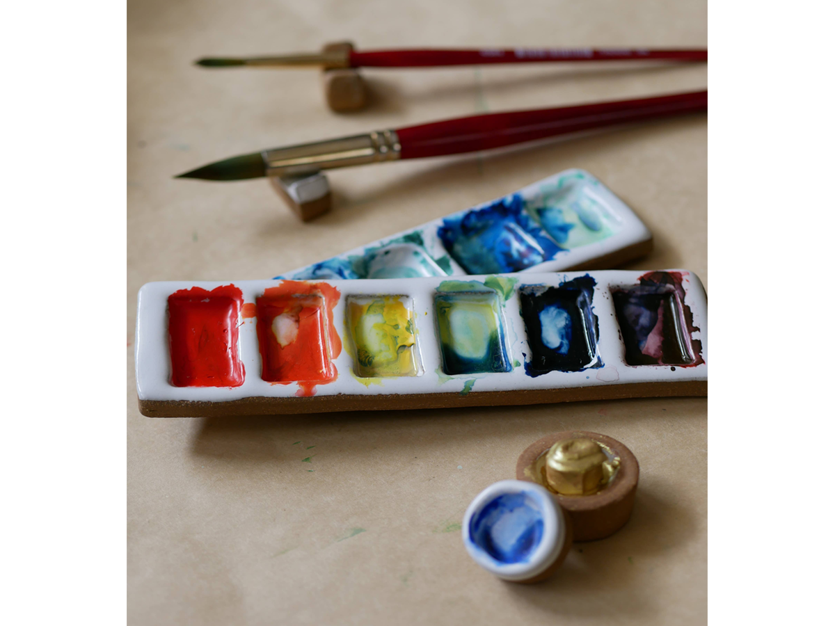 6Pan Ceramic Artist Paint Palette Noteworthy Paper & Press