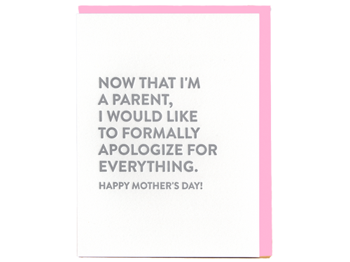 Formally Apologize Mother's Day, Single Card