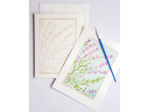 Lavender, Watercolor Card Kit