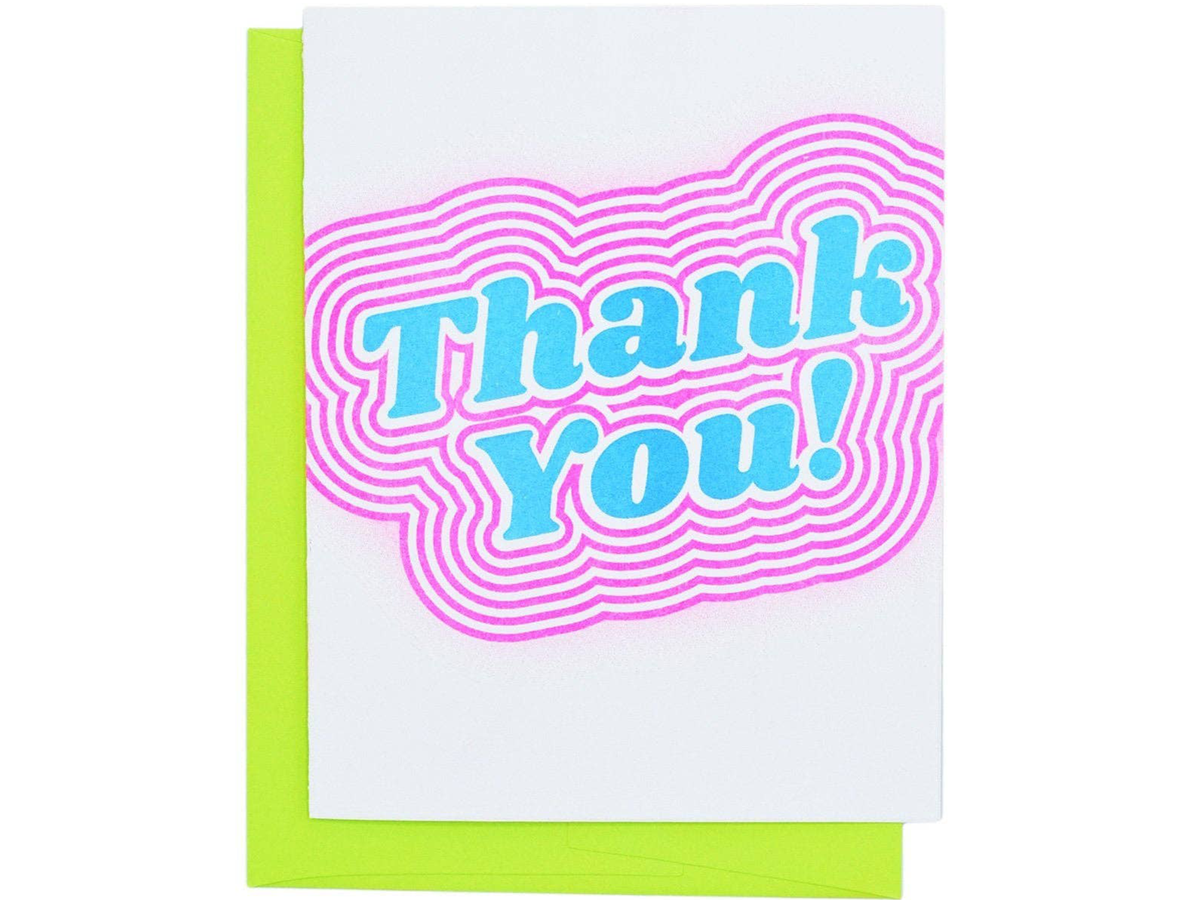 Thank You Bubble Letters, Single Card Noteworthy Paper & Press