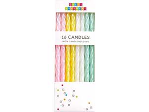 Pearl Pastel Spiral Candles, Set of 16