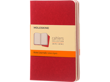 Set of 3 Pocket Cahier Plain Journals, Cranberry