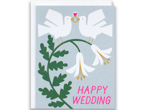 Doves Happy Wedding, Single Card