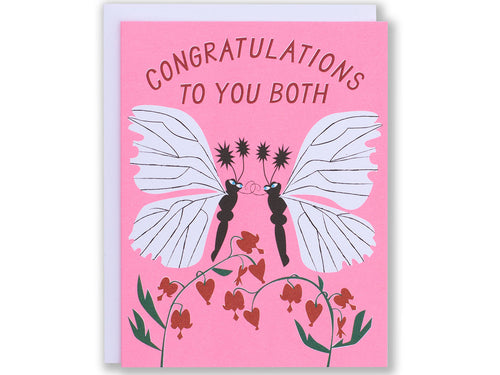 Kissing Moths Congratulations, Single Card