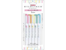 Mildliner Double Sided Highlighter, 5 Color Set, Fluorescent