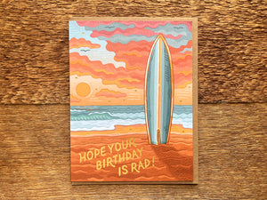 Rad Surf Birthday Greeting Card