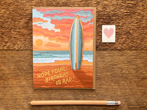 Rad Surf Birthday Greeting Card