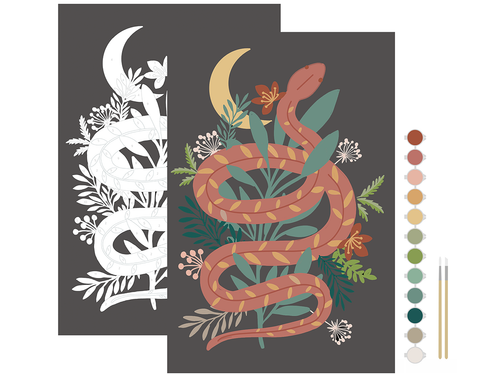 Floral Snake, Paint by Number Kit