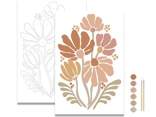 Vintage Flowers, Paint by Number Kit