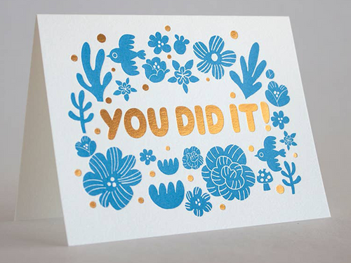 You Did It! Birds & Flowers, Single Card