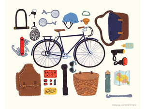 Cycling Art Print, 8" x 10"