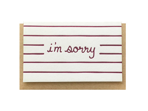 I'm Sorry Enclosure Card