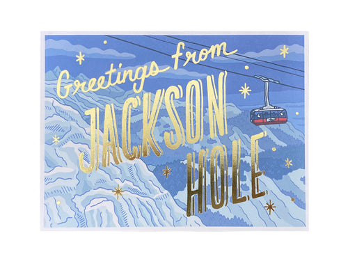 Greetings from Jackson Hole Foil Postcard