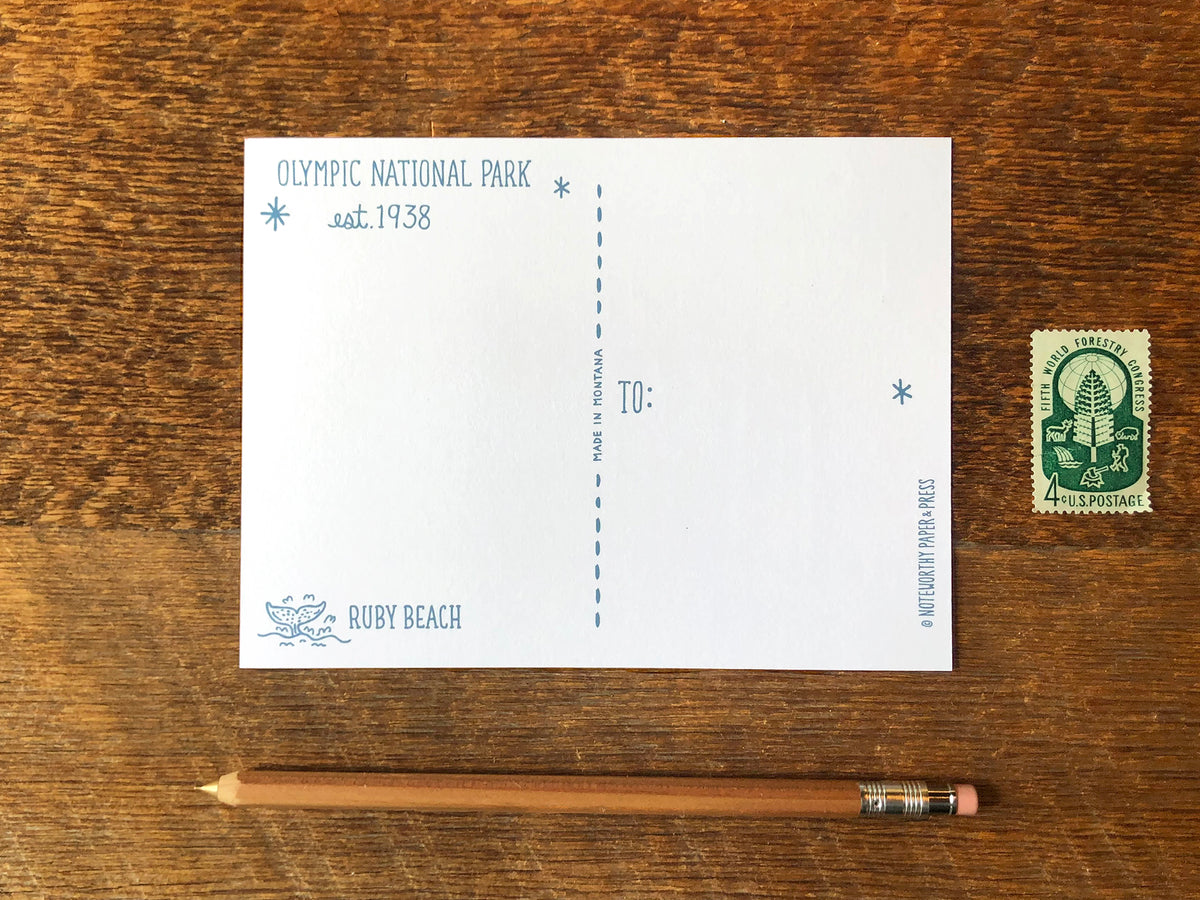Greetings from Olympic National Park Foil Postcard Noteworthy Paper