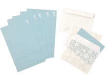 Midori Light Blue Flowers, Letter Stationery Set