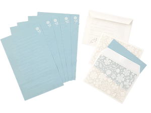 Midori Light Blue Flowers, Letter Stationery Set