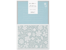 Midori Light Blue Flowers, Letter Stationery Set