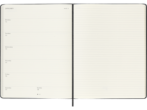 2025-2026 18 Month Weekly Extra Large Hardcover Planner, Black