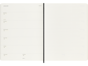 2025-2026 18 Month Weekly Extra Large Softcover Planner, Black
