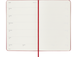 2025-2026 18 Month Weekly Large Hardcover Planner, Scarlet Red