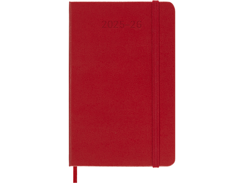 2025-2026 18 Month Weekly Pocket Hardcover Planner, Scarlet Red