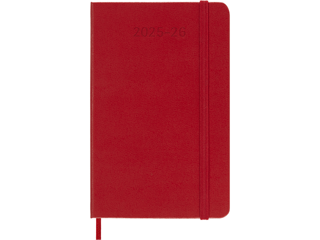2025-2026 18 Month Weekly Pocket Hardcover Planner, Scarlet Red