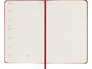 2025-2026 18 Month Weekly Pocket Hardcover Planner, Scarlet Red