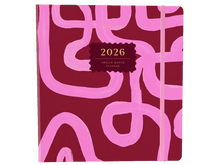 2026 Magenta Squiggle Hardcover Planner