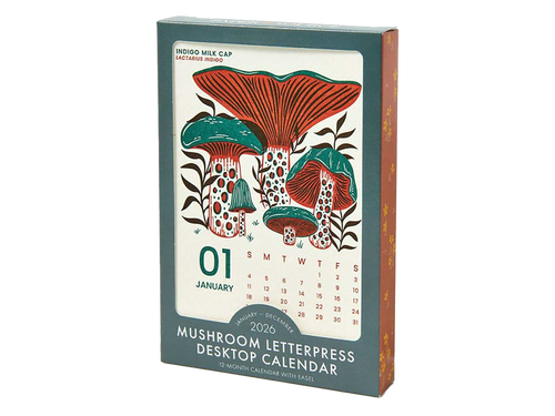 2026 12-Month Mushroom Desk Calendar