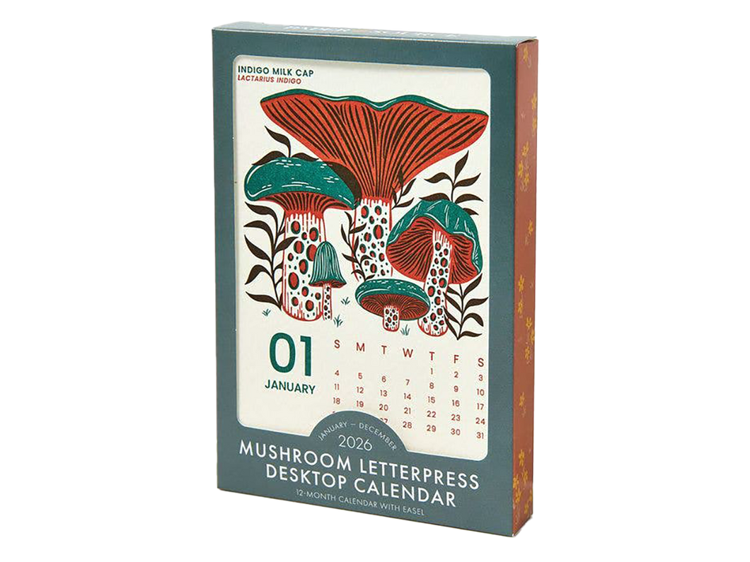 2026 12-Month Mushroom Desk Calendar