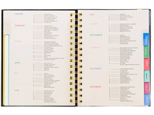 2027 Black Scandinavian Floral Planner