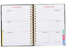 2027 Black Scandinavian Floral Planner