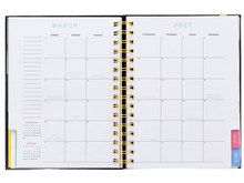 2027 Black Scandinavian Floral Planner