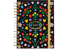2027 Black Scandinavian Floral Planner