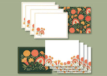 Green Botanical Flat Notes, Boxed Set of 8