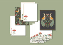 Teal Peacock Flat Notes, Boxed Set of 8