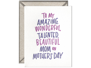 Amazing Wonderful Mom, Single Card