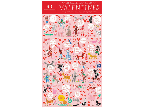 Animal Menagerie, Class Set of 32 Valentines