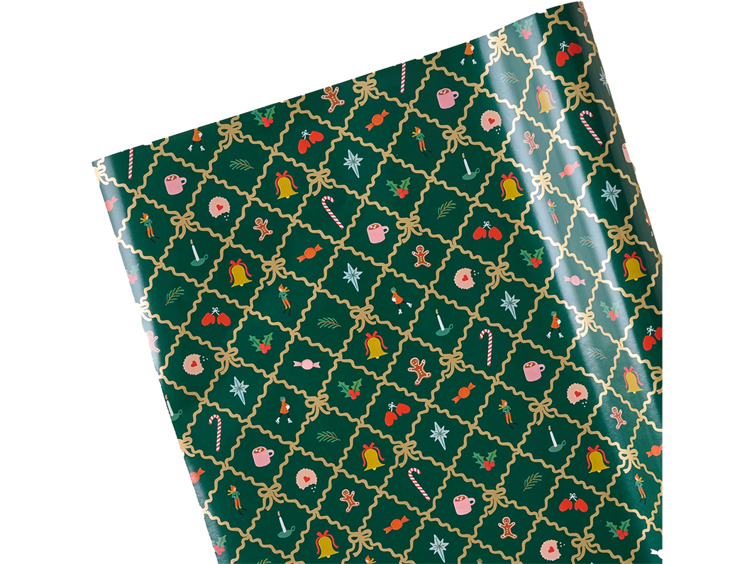 Christmas Argyle Continuous Wrapping Roll