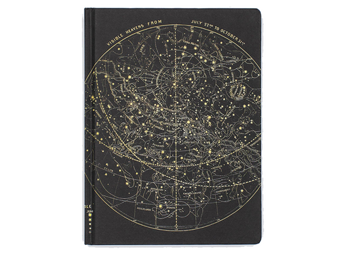 Astronomy Star Chart Hardcover Notebook, Lined & Grid