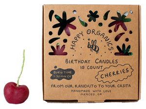 Beeswax Birthday Candles, Cherries