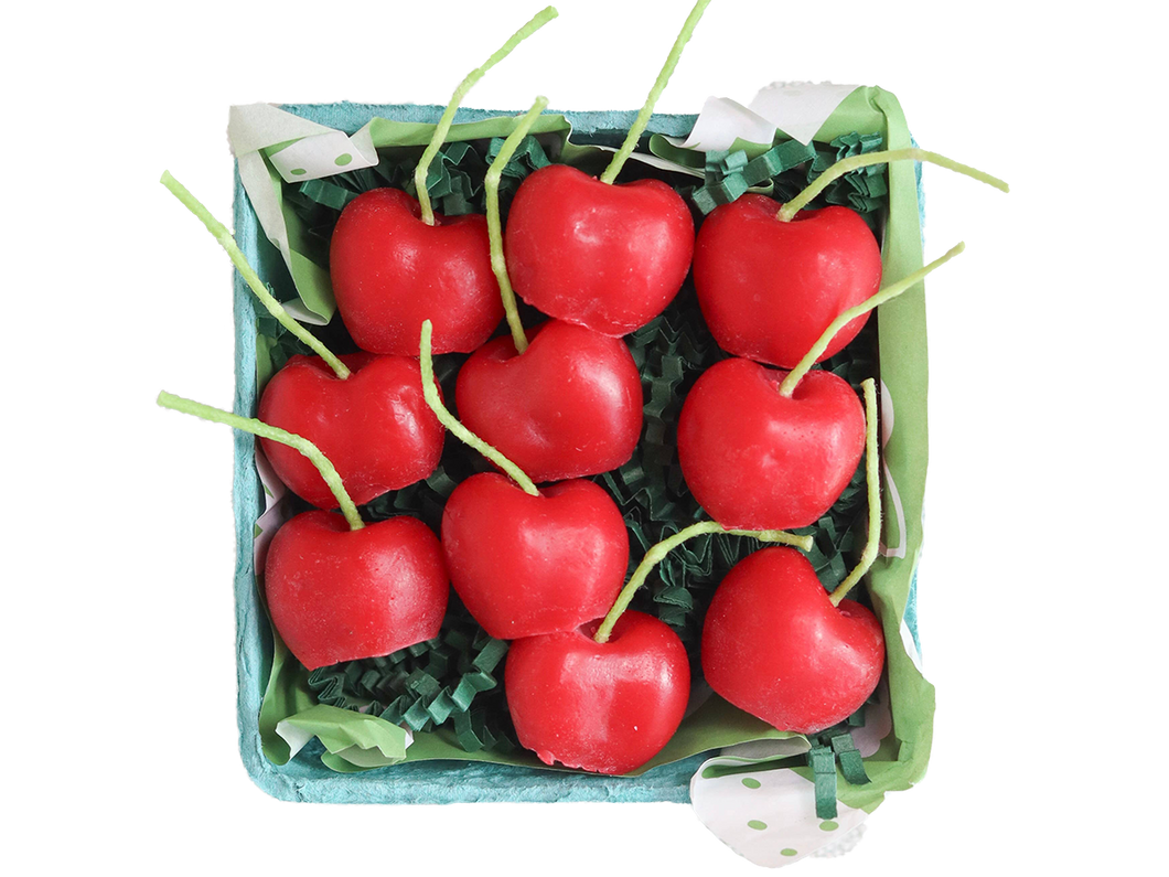 Beeswax Birthday Candles, Cherries