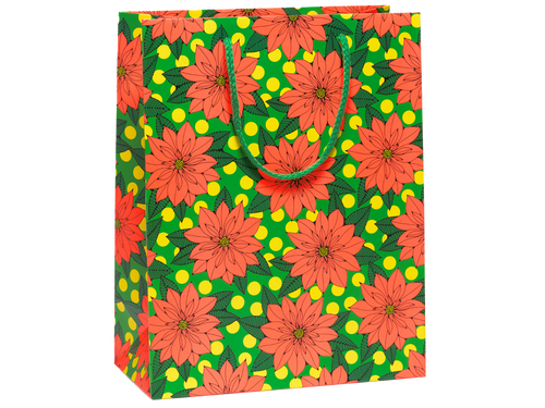 Big Poinsettia Holiday Gift Bag