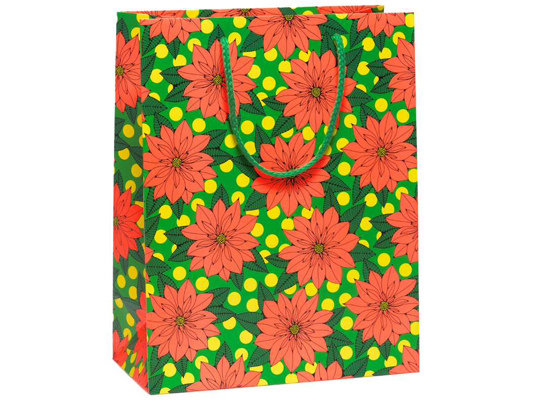 Big Poinsettia Holiday Gift Bag