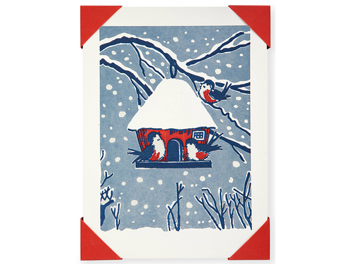 Birds Christmas Card, Set of 5