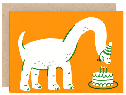 Birthday Dinosaur, Single Card