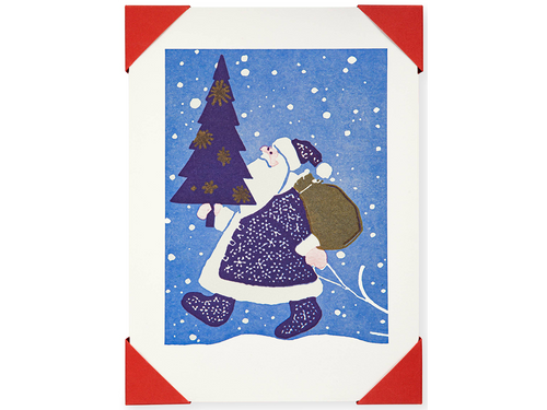 Vintage Father Christmas Card, Set of 5