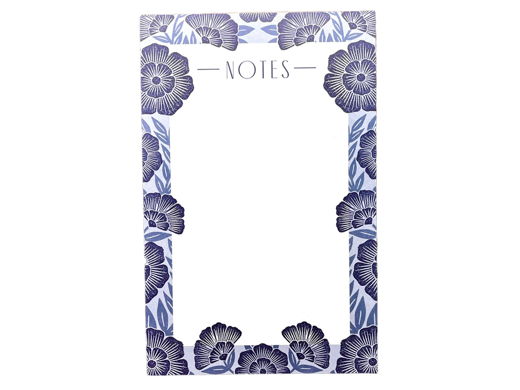 Blue Floral Notepad