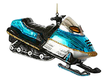 Snowmobile Glass Ornament