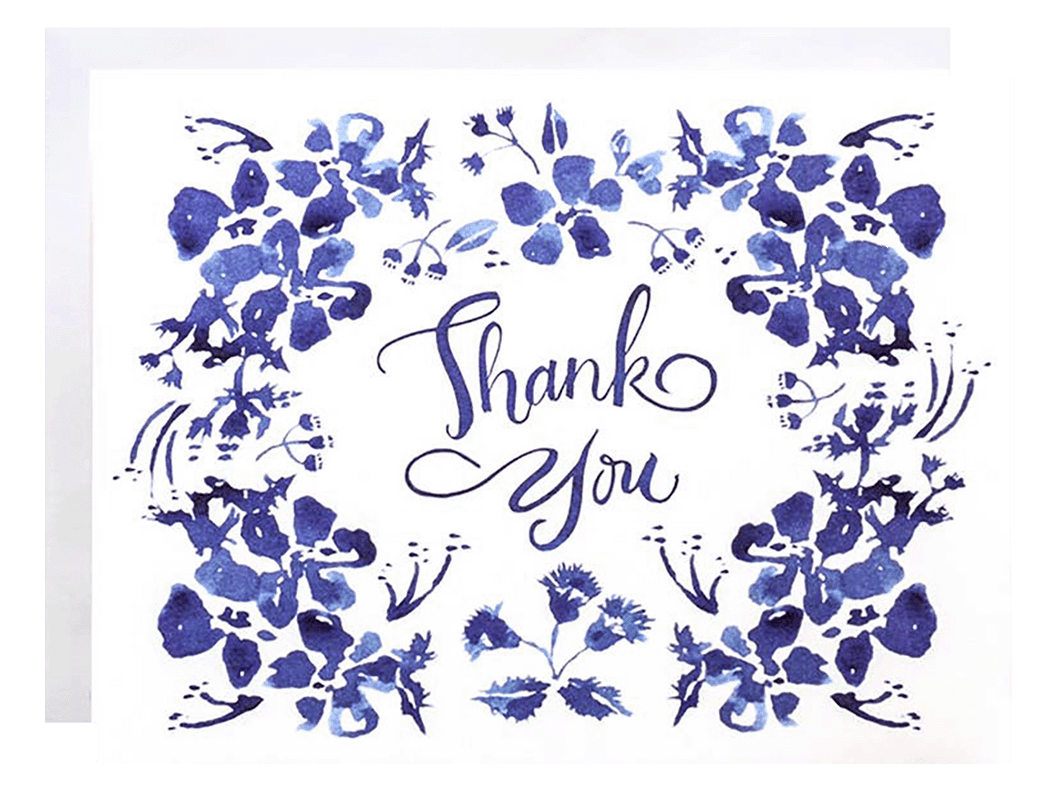 Blue Wildflower Thank You, Boxed Set of 6
